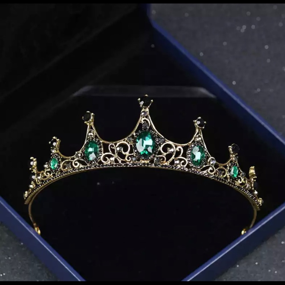 Royal Green Jeweled Crown